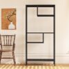 Modern Cube Storage Shelf With 4 Compartments & Metal Legs, Freestanding Organizer For Living Room, Bedroom, Home Office - Brushed Nickel - Image 8