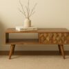 Pineapple Carve Sliding Media Unit - Oak - Image 10