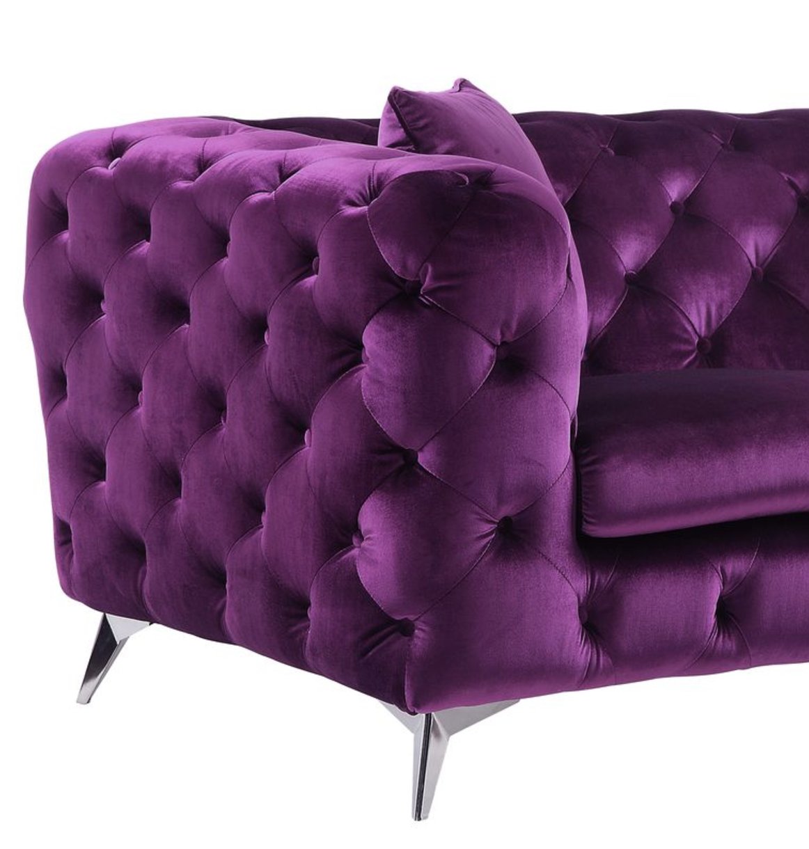 Atronia - Velvet Loveseat - Purple - Image 2