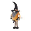 Standing Gnome With Gnome & Holding Banner, For Halloween Decor - Black / Orange / White - Image 4