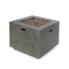 Modern Iron Square Fire Pit With 50, 000 Btu Output - Stone Gray - Image 7