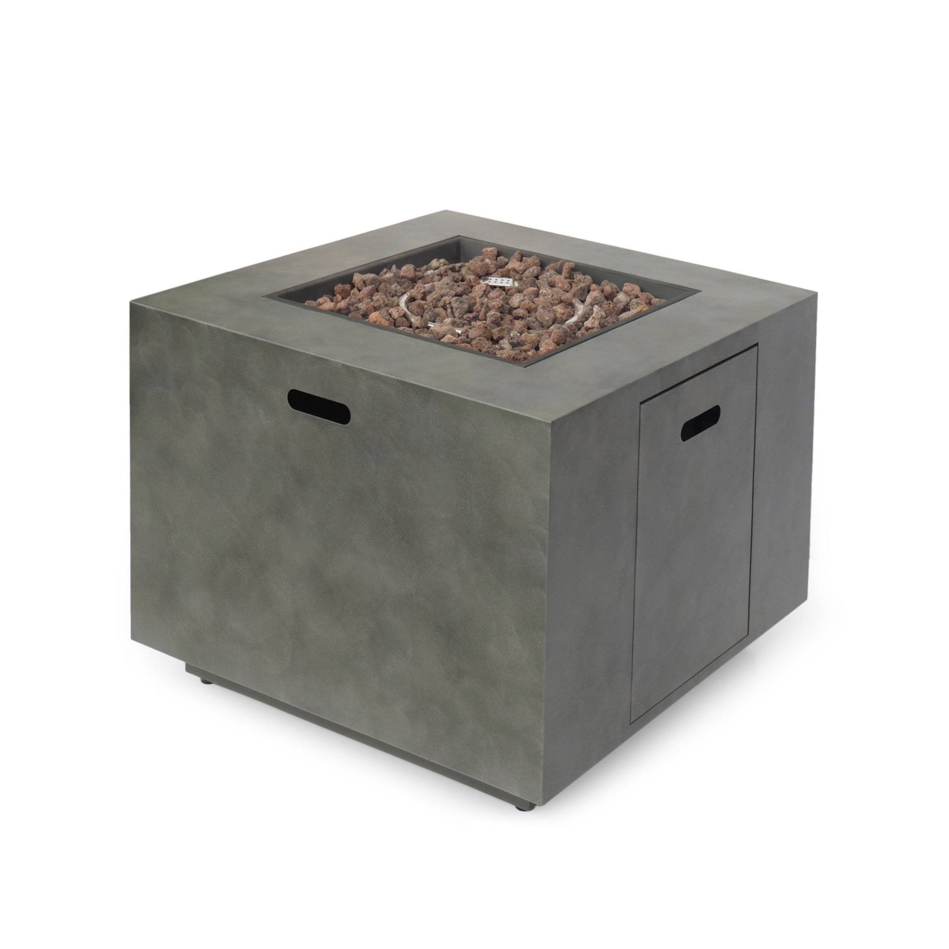 Modern Iron Square Fire Pit With 50, 000 Btu Output - Stone Gray - Image 7