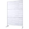 Outdoor & Indoor Freestanding Metal Privacy Screen, Decorative Privacy Fence Panels - White - Image 4