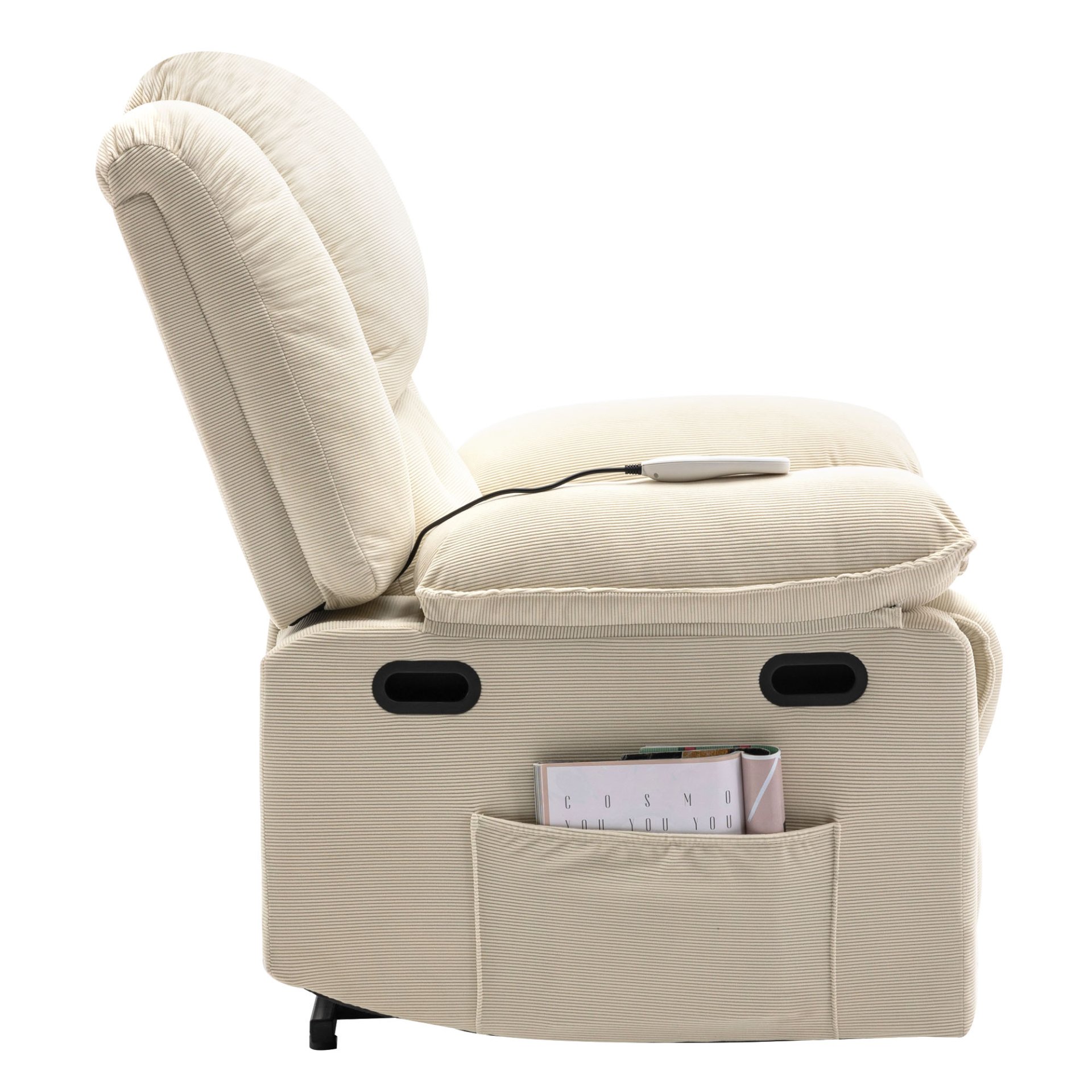 Massage Recliner, Power Lift Chair With Adjustable Massage And Heating Function, Recliner Chair & Infinite Position And Side Pocket For Living Room - Beige - Image 18
