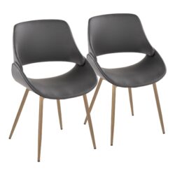 Fabrico - Contemporary Chair (Set of 2) - Antique Copper / Gray