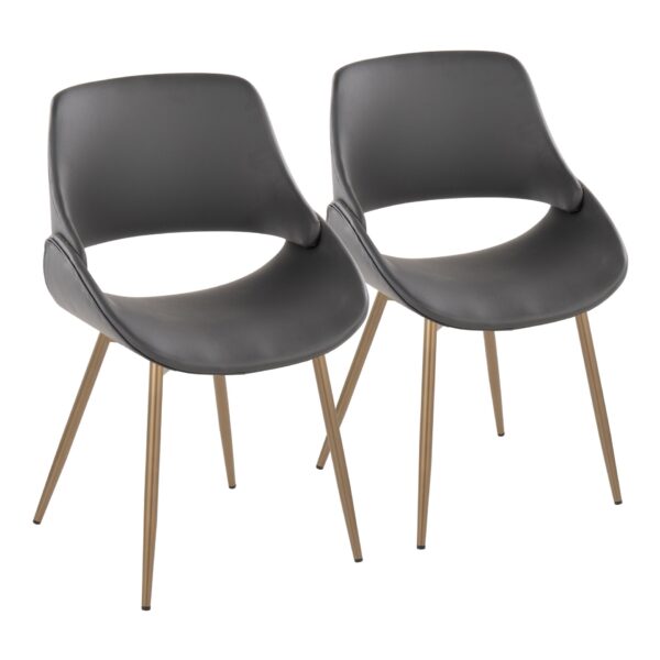 Fabrico - Contemporary Chair (Set of 2) - Antique Copper / Gray
