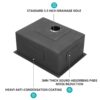 Kitchen Sink 23" X 18" X 10" Undermount Single Bowl 16 Gauge - Gunmetal Black - Image 7