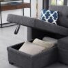 Sectional With Storage Chaise And Cupholder Armrest - Dark Gray - Image 4