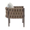 2 Pieces Outdoor Metal Patio Club Chair, Patio Furniture Arm Chair With Cushion, Modern Outdoor Furniture Deep Seating For Porch, Garden, Backyard, Balcony - Brown / Light Gray - Image 8
