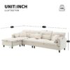 Modern Convertible Sectional Sofa L Shaped Reversible Couch Set With Free Pillows 5 Seat Cloud With Ottoman - Beige - Image 18