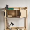 Transitional Reeded Desk With Hutch And Drawers Plus Tech Management - Oak - Image 9