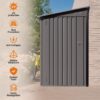 Metal Outdoor Storage Shed 4 X 9 Ft With Sloping Roof, Vents, And Side Door - Gray - Image 10