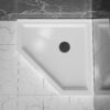 Neo Angle Corner Drain Shower Base - White - Image 4