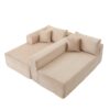 Compression Sectional Couch With Comfy Chaise, Boneless L Shape Sofa With Deep Seat, Minimalist Modular Couches Sleeper - Beige - Image 18