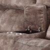 Zubaida - Two Tone Velvet Recliner Loveseat With USB Port Console - Chocolate - Image 6