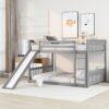Full Over Full Bunk Bed With Slide And Ladder - Gray - Image 10