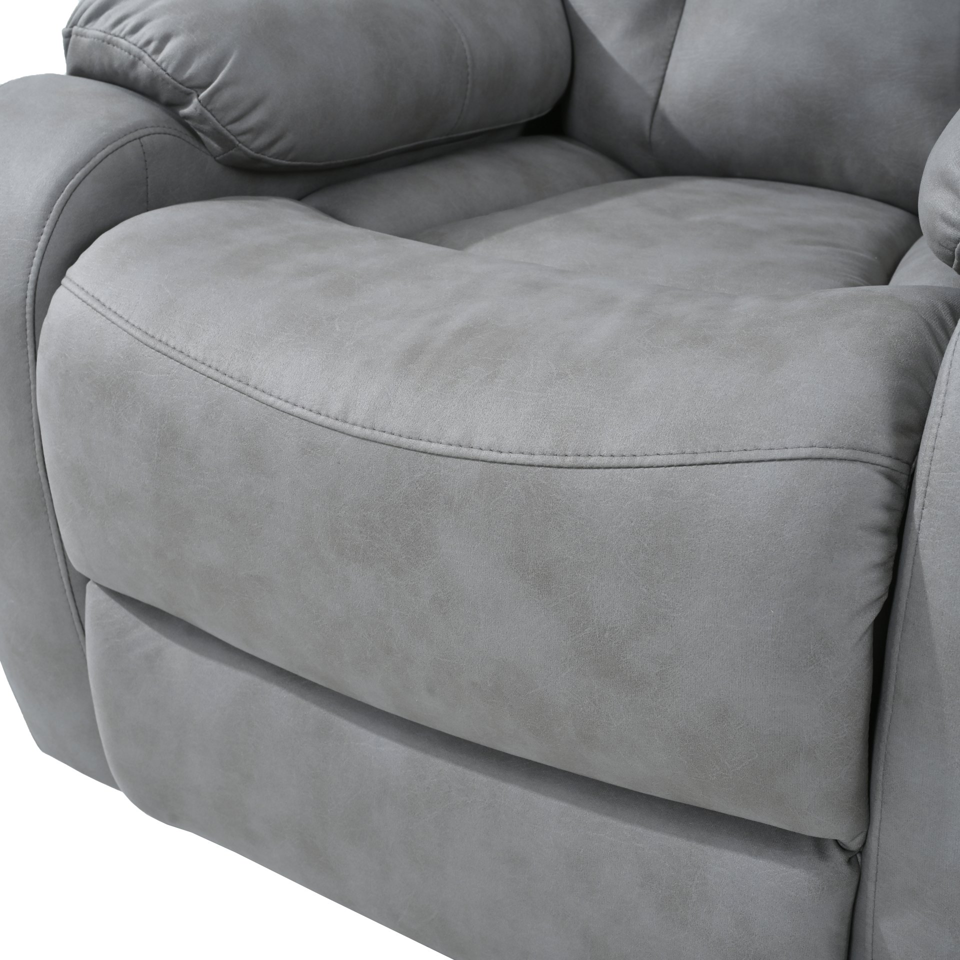 35.4" Electric Power Lift Recliner Chair, Fabric Recliner Chair, Home Theater Seating, Living Room Chair, Side Pocket, Remote Control - Light Gray - Image 19
