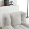 Modern Indoor Fluffy Bean Bag Chair With Memory Foam And Ottoman Super Soft Velvet - Light Gray - Image 14