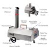 Semi-Automatic Silver 12 Outdoor Pizza Oven Portable Wood Fired Pizza Oven Outdoor Cooking Pizza Maker Portable Pizza Oven For Authentic Stone Baked Pizzas - Silver - Image 3