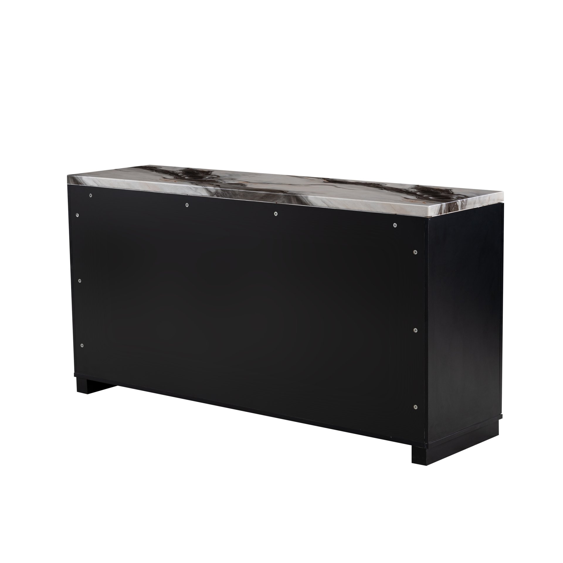Stacey - Buffet With Storage Drawers And Marble Detailing - Black / Marble - Image 7