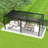10 x 19 Ft Louver Pergola Frame & Steel Louvers - Black - Image 2