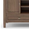 Warm Shaker - TV Media Stand Handcrafted - Rustic Natural Aged Brown - Image 3
