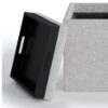 Rockwood - Cube Storage Ottoman With Tray - Cloud Gray - Image 3