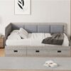Full Size Daybed With 3 Drawers And 3 Storage Compartments - Gray - Image 11