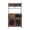 Furniture Style 2 In 1 Pet Friendly Dog Crate Composite Desk Hutch - Rustic Brown - Image 7