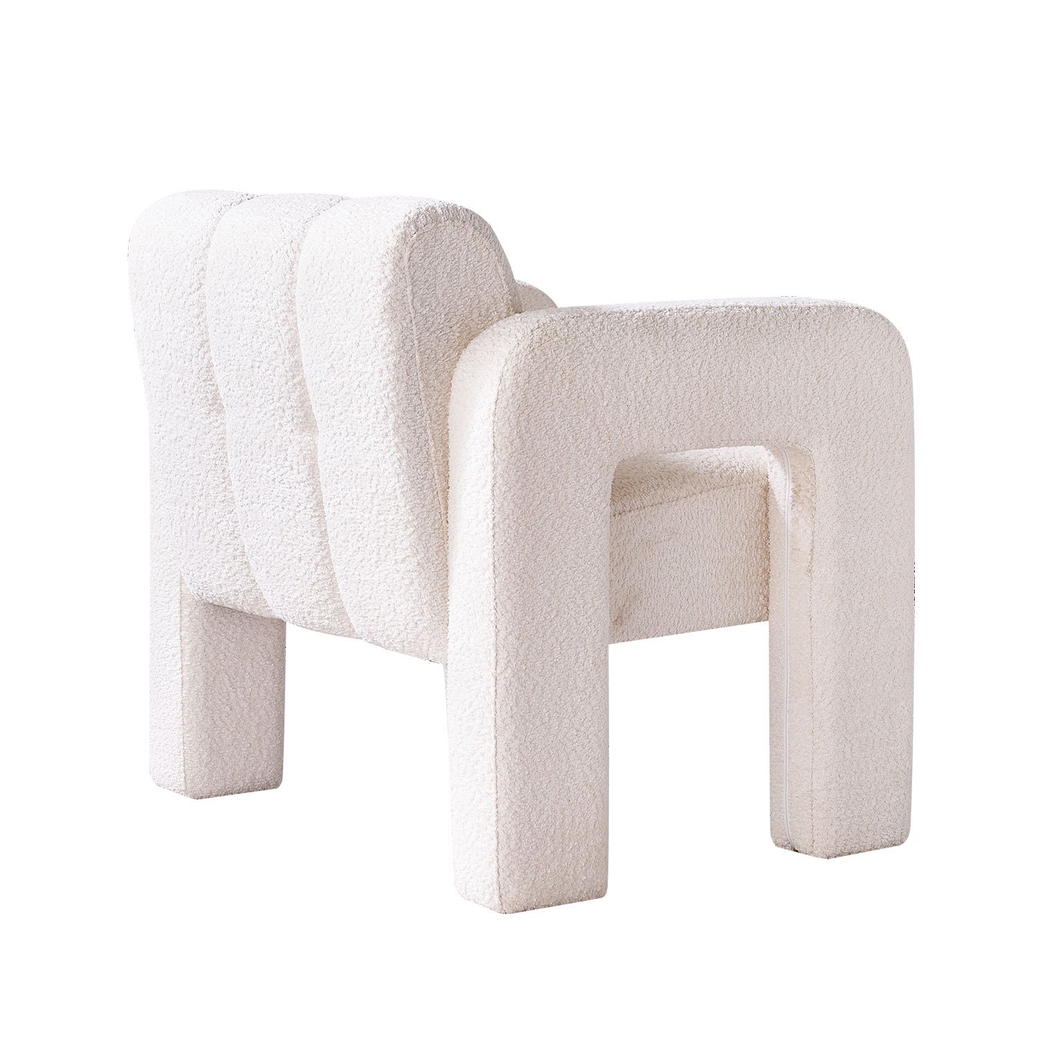 31.10" Wide Boucle Upholstered Accent Chair - Beige - Image 8