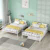 Full Over Full Metal Bunk Bed With Trundle - White - Image 15