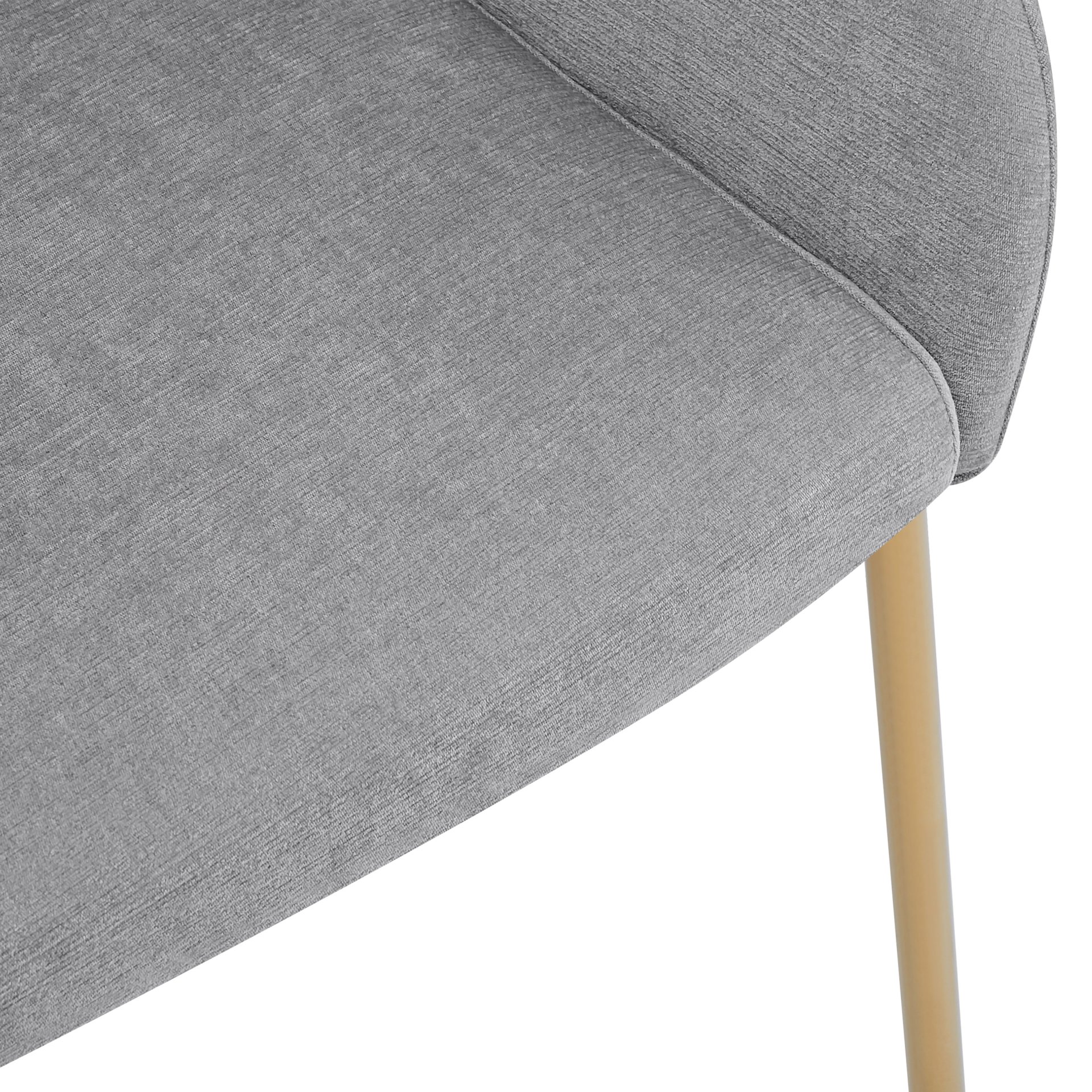 Upholstered Dining Chair (Set of 2) For Dining Room, Kitchen, Gold Metal Frame - Gray - Image 17