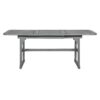 Modern Slat Top Solid Acacia Wood Butterfly Outoor Dining Table - Gray Wash - Image 3