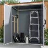 Outdoor Storage Shed Waterproof Resin Cabinet With Lockable Doors For Bikes And Patio Furniture - Gray - Image 6