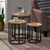 Modern Industrial End Table (Set of 3) - Black / Natural - Image 5