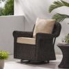 Amaya - Outdoor Swivel Rocker Chair With Water Resistant Cushions - Brown / Beige - Image 4