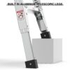 Aluminum Work Platform Large Size Step Stool Folding Portable Work Bench 40" Width Telescopic Feet Height Adjustable - Gray - Image 10