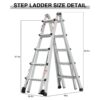 22' Aluminum Multi-Position Ladder With Wheels, 300 Lbs Weight Rating - Metallic Gray - Image 3