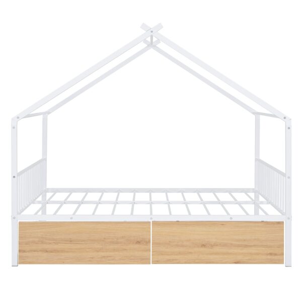 Full Size Classic House Bed With 2 Drawers - White