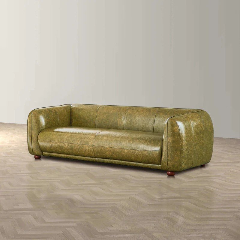 Marlon - Luxury Italian Leather Sofa - Green - Image 6