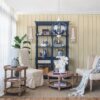 4 Tiered Wooden Shelf With Two Drawers, Farmhouse Wood Bookcase Display Storage Shelf Etageres - Antique Navy Blue - Image 12