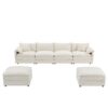 Modular Sectional With Deep And Wide Seat, U Shaped Cloud Couch Set With Double Cushions 6 Seat Sofa With Movable Ottomans Oversized - Cream - Image 16
