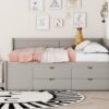 Full Size Daybed With Drawers And Shelves - Gray - Image 9