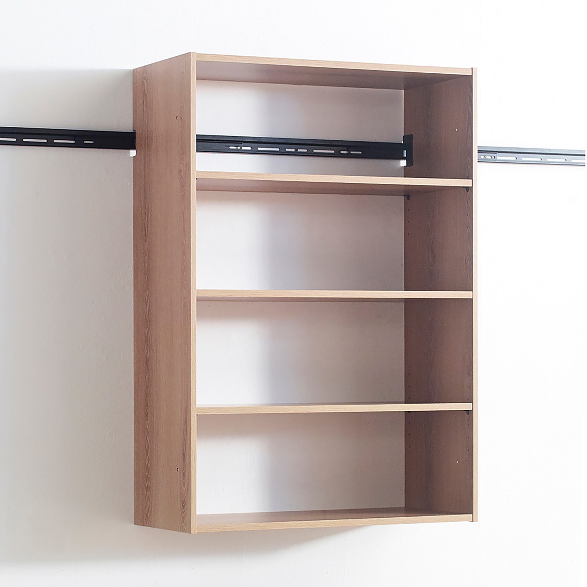Devi - Wall Mounted Wood Closet System, Modular Units And Warm - Oak - Image 9