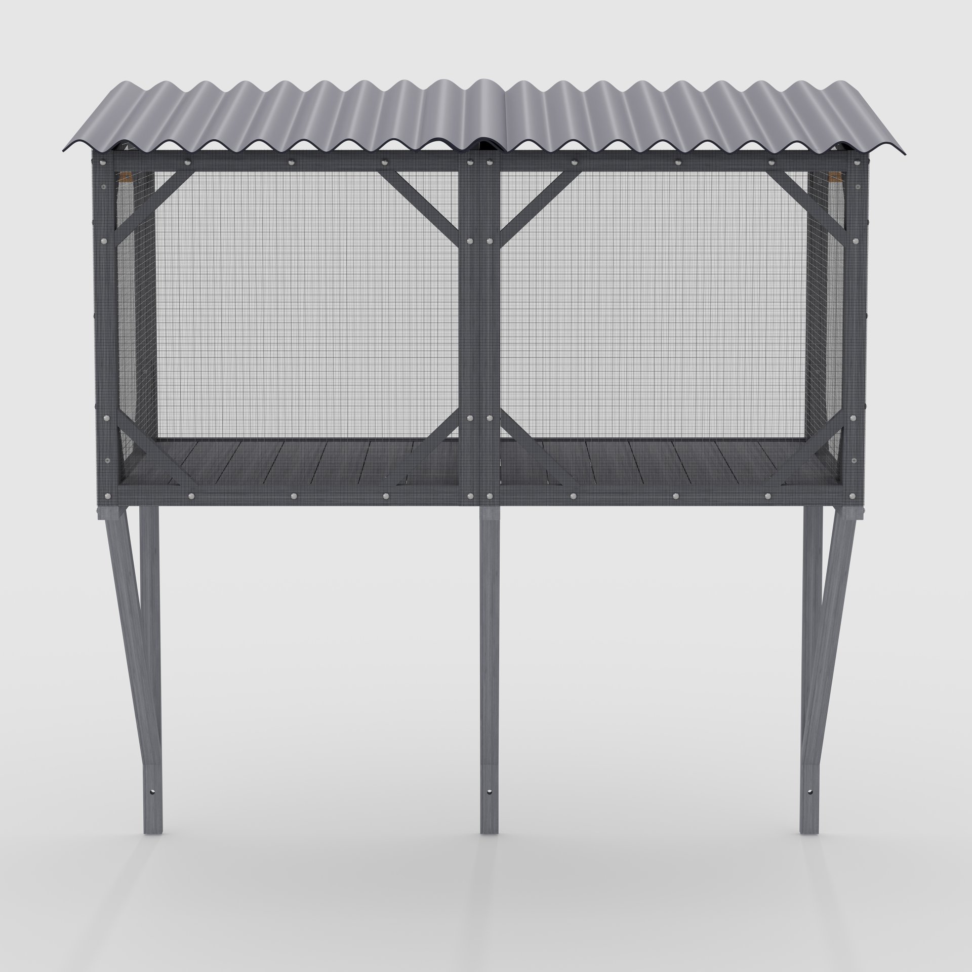 Premium Cat Window Box With Bug Proof Net For Large Indoor Cats Spruce Wood & Polyester - Antique Gray - Image 9