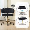 Modern Home Office Desk Chair With Adjustable Height And Swivel Wheels - Black - Image 6