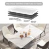 63" Modern Artificial Stone Crescent-Shaped Metal Legs, Can Accommodate 6-8 People - White / Black - Image 12