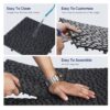 Interlocking Deck Tiles Plastic Waterproof Outdoor All Weather Anti-Slip Bathroom Shower Balcony Porch Strong Weight Capacity Upto 440 Lbs, Pebble Stone Pattern Pack Of 60 - Black - Image 22