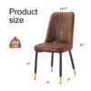 Dining Chair Set With Metal Legs And Accents (Set of 4) - Brown / Black - Image 3