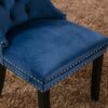 Nikki - Modern, High-End Tufted Solid Wood Contemporary Velvet Upholstered Dining Chair With Wood Legs Nailhead Trim (Set of 2) - Blue - Image 11